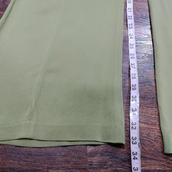 Vintage Tracy Reese Midrise Flat Front Flare Leg Y2K Trouser Pants Light Green - Picture 13 of 15